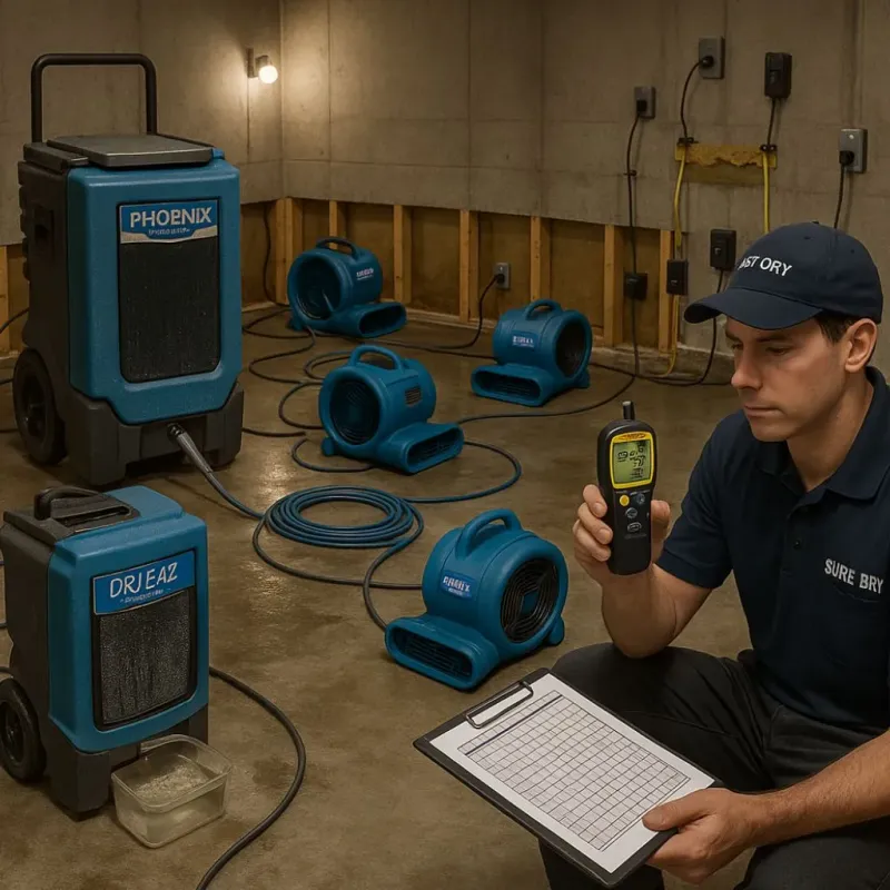 Structural Drying and Dehumidification process in Vallejo, CA